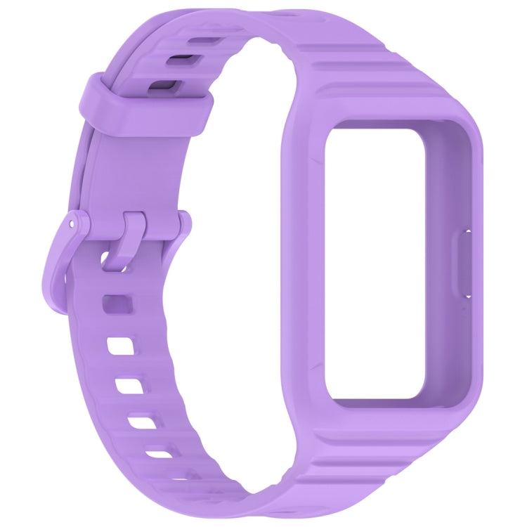 For Samsung Galaxy Fit 3 Solid Color Integrated TPU Watch Band(Purple) - Watch Bands by buy2fix | Online Shopping UK | buy2fix