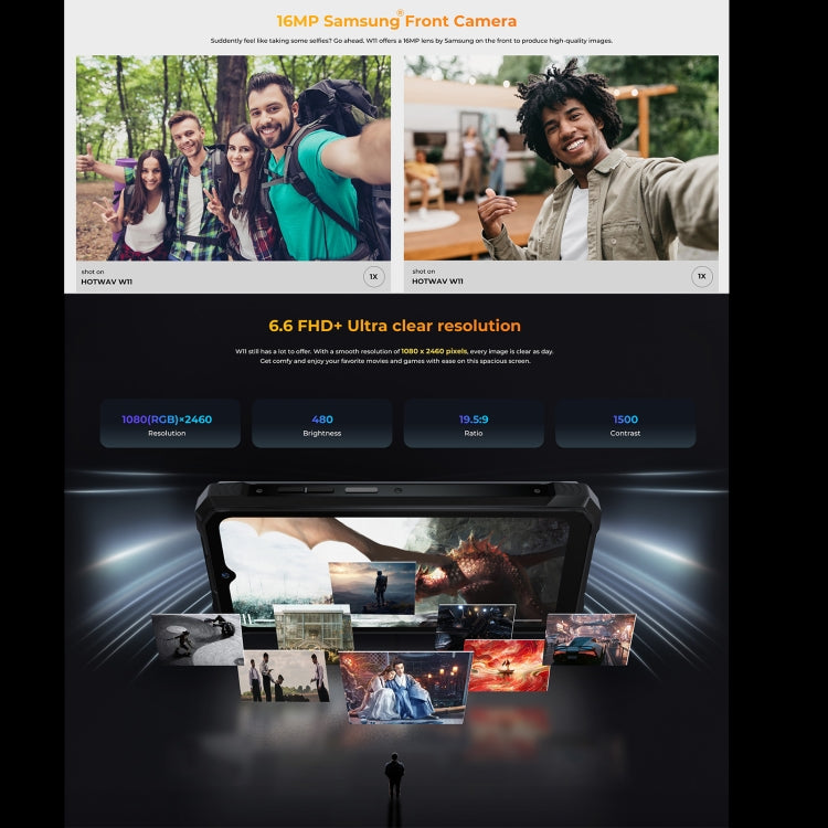 [HK Warehouse] HOTWAV W11 Rugged Phone, 6GB+256GB, Night Vision, 20800mAh, 6.6 inch Android 13 MT8788 Octa Core, Network: 4G, OTG(Cosmic Black) - Other by HOTWAV | Online Shopping UK | buy2fix