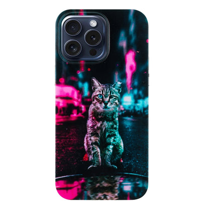 For iPhone 16 Pro Max Colorful Painting Pattern TPU Phone Case(Traffic Light Cat) - iPhone 16 Pro Max Cases by buy2fix | Online Shopping UK | buy2fix