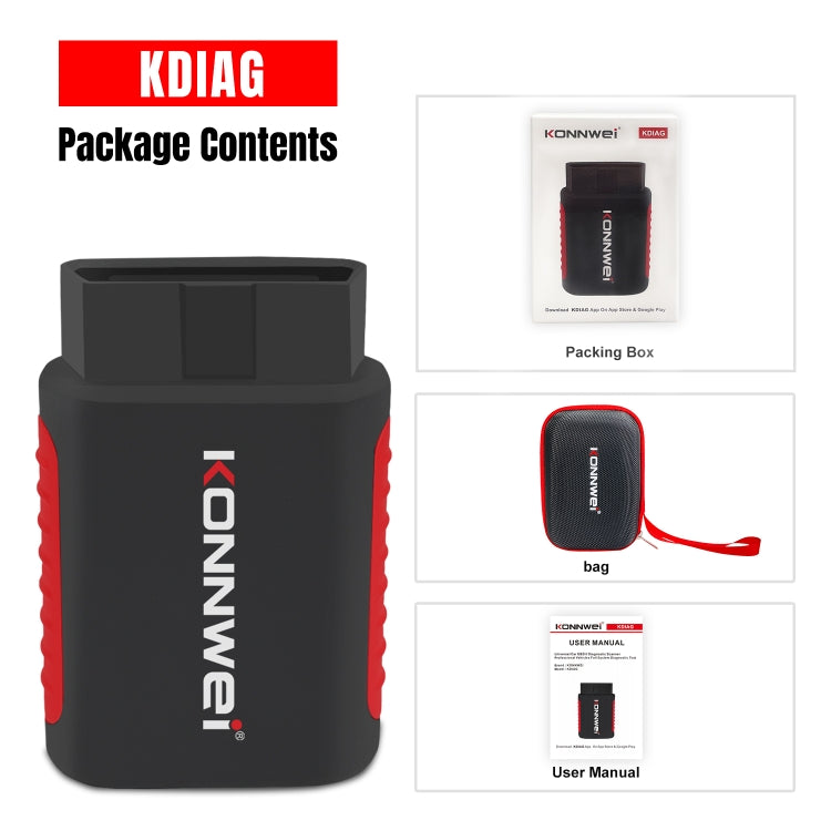 KONNWEI K DIAG Car OBDII Full System Diagnostic Scanner(Black Red) - Code Readers & Scan Tools by KONNWEI | Online Shopping UK | buy2fix