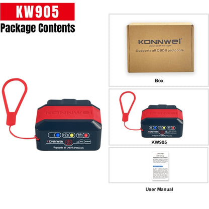 KONNWEI KW905 Bluetooth 5.0 Car OBD2 Scanner Support Android & iOS(Black) - Code Readers & Scan Tools by KONNWEI | Online Shopping UK | buy2fix