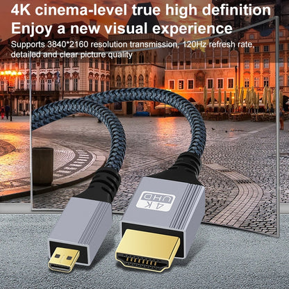 HDTV to Micro HDTV 4K 120Hz Computer Digital Camera HD Video Adapter Cable, Length:5m - Cable by buy2fix | Online Shopping UK | buy2fix