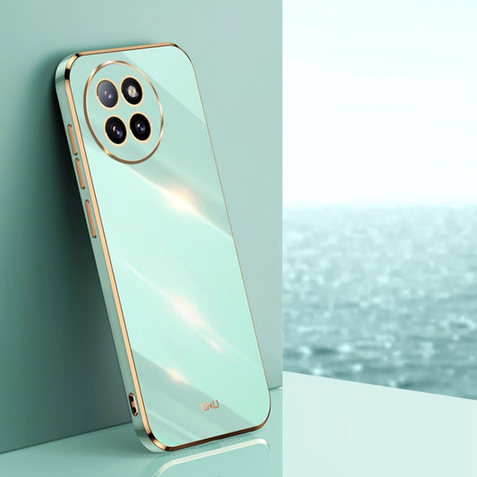 For Xiaomi Civi 4 Pro XINLI Straight 6D Plating Gold Edge TPU Phone Case(Mint Green) - Xiaomi Cases by XINLI | Online Shopping UK | buy2fix