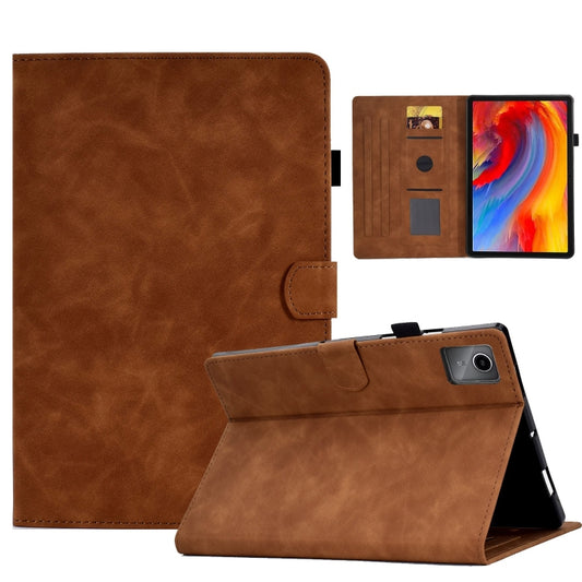 For Lenovo Tab M11 / Xiaoxin Pad 11 2024 Smile Embossed Smart Leather Tablet Case(Brown) - Lenovo by buy2fix | Online Shopping UK | buy2fix