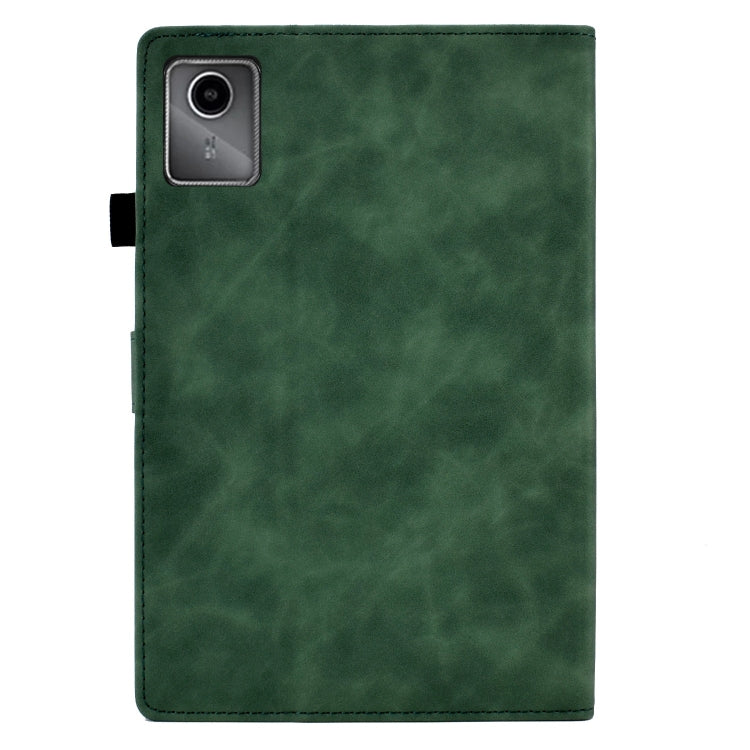 For Lenovo Tab M11 / Xiaoxin Pad 11 2024 Smile Embossed Smart Leather Tablet Case(Green) - Lenovo by buy2fix | Online Shopping UK | buy2fix