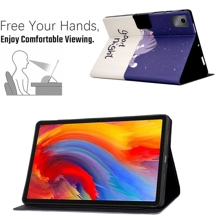 For Lenovo Tab M11 / Xiaoxin Pad 11 2024 Electric Pressed TPU Smart Leather Tablet Case(Lazy Cat) - Lenovo by buy2fix | Online Shopping UK | buy2fix