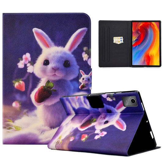 For Lenovo Tab M11 / Xiaoxin Pad 11 2024 Electric Pressed TPU Smart Leather Tablet Case(Strawberry Bunny) - Lenovo by buy2fix | Online Shopping UK | buy2fix