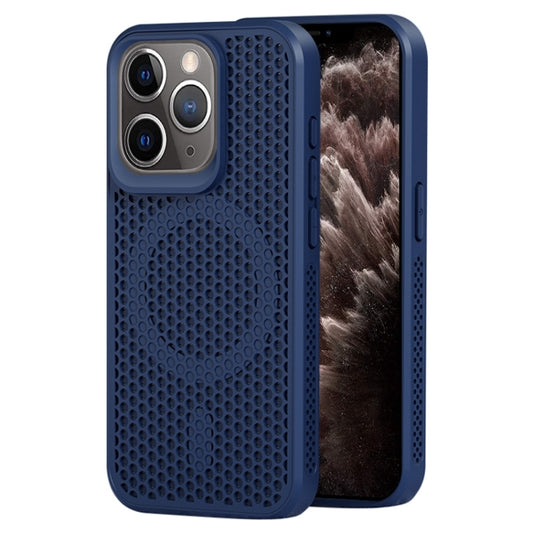 For iPhone 11 Pro Max MagSafe Magnetic Heat Dissipation Phone Case(Dark Blue) - iPhone 11 Pro Max Cases by buy2fix | Online Shopping UK | buy2fix