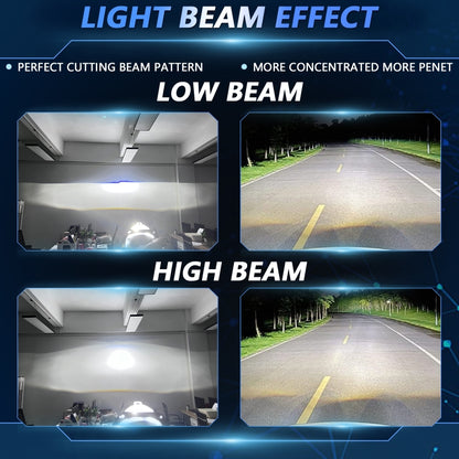 T02 1 Pair 2.5 inch Car Bifocal LED Lens Headlight(Black) - LED Headlamps by buy2fix | Online Shopping UK | buy2fix
