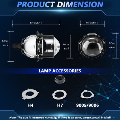 T02 1 Pair 2.5 inch Car Bifocal LED Lens Headlight(Black) - LED Headlamps by buy2fix | Online Shopping UK | buy2fix