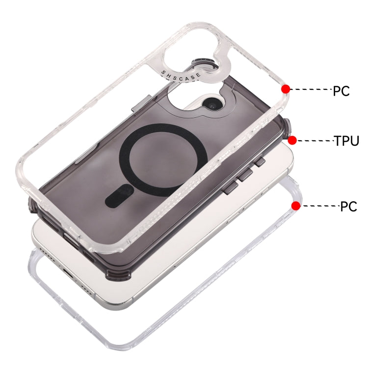 For iPhone 16 Plus Dreamland MagSafe Magnetic 3 in 1 TPU + PC Phone Case(Transparent Black) - iPhone 16 Plus Cases by buy2fix | Online Shopping UK | buy2fix