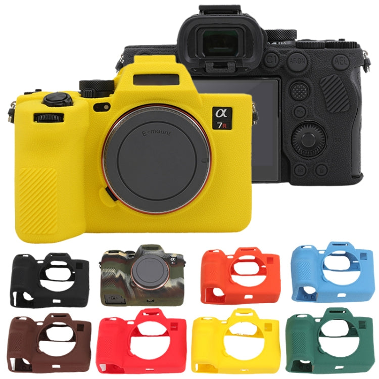 For Sony ILCE7RM5 / A7R5 Litchi Texture Soft Silicone Protective Case(Yellow) - Protective Case by buy2fix | Online Shopping UK | buy2fix