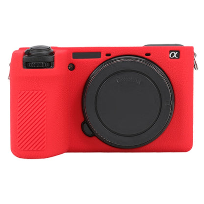 For Sony ILCE-6700 / A6700 Litchi Texture Soft Silicone Protective Case(Red) - Protective Case by buy2fix | Online Shopping UK | buy2fix