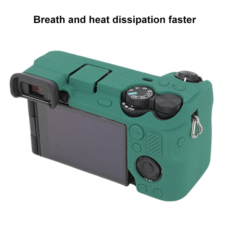 For Sony ILCE-6700 / A6700 Litchi Texture Soft Silicone Protective Case(Green) - Protective Case by buy2fix | Online Shopping UK | buy2fix