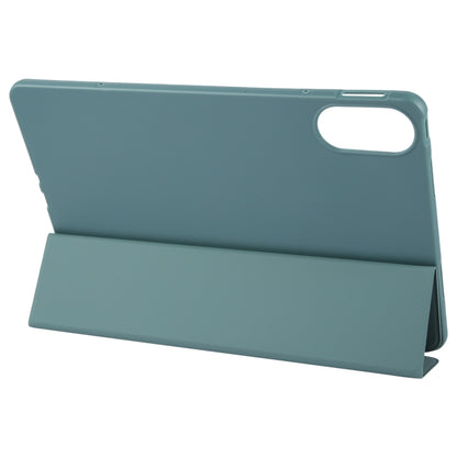 For Huawei MatePad SE 11 2024 Tri-fold Silicone Leather Tablet Case(Dark Green) - Huawei by buy2fix | Online Shopping UK | buy2fix