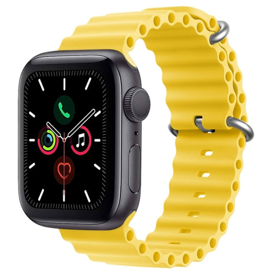 For Apple Watch Series 5 44mm ZGA Ocean Silicone Watch Band(Yellow) - Watch Bands by ZGA | Online Shopping UK | buy2fix