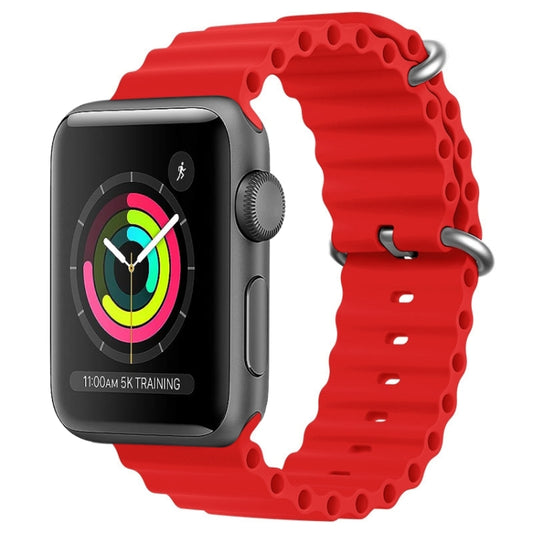 For Apple Watch 42mm ZGA Ocean Silicone Watch Band(Red) - Watch Bands by ZGA | Online Shopping UK | buy2fix