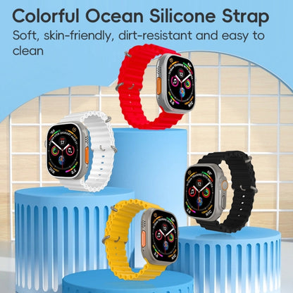 For Apple Watch Series 2 42mm ZGA Ocean Silicone Watch Band(White) - Watch Bands by ZGA | Online Shopping UK | buy2fix