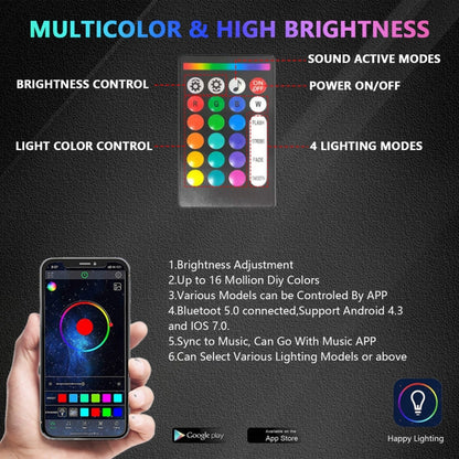 6 in 1 G6 RGB Colorful Car Chassis Light LED Music Atmosphere Light With 24-Button Remote Control - Atmosphere lights by buy2fix | Online Shopping UK | buy2fix