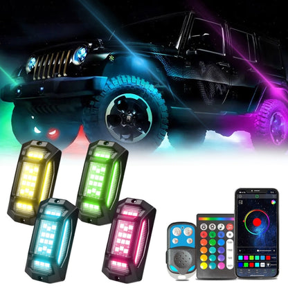 4 in 1 G6 RGB Colorful Car Chassis Light LED Music Atmosphere Light With Dual Control Remote Control - Atmosphere lights by buy2fix | Online Shopping UK | buy2fix