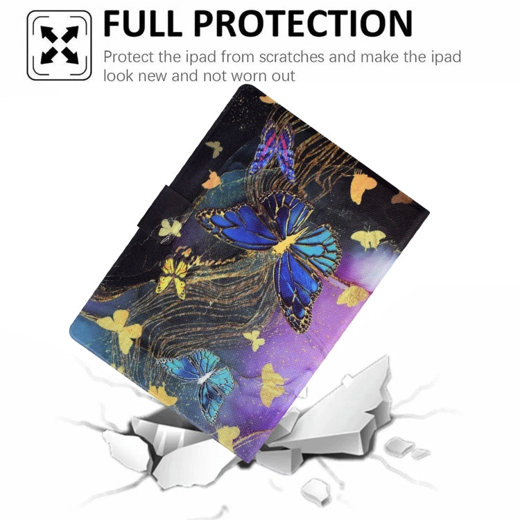 For iPad Pro 11 2024 Voltage Painted Smart Leather Tablet Case(Gold Butterflies) - iPad Pro 11 2024 Cases by buy2fix | Online Shopping UK | buy2fix