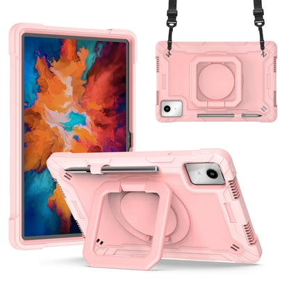 For Lenovo Tab M11/ Xiaoxin Pad 11 2024 Handle Robot Silicone Hybrid PC Tablet Case(Rose Gold) - Lenovo by buy2fix | Online Shopping UK | buy2fix