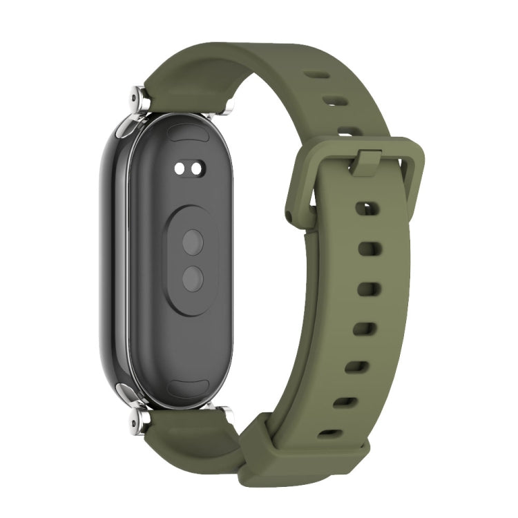 For Xiaomi Mi Band 8 / 9 / 9 NFC Mijobs GT4 Silicone Breathable Watch Band(Army Green Silver) - Watch Bands by MIJOBS | Online Shopping UK | buy2fix