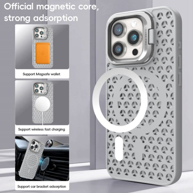 For iPhone 13 Pro Max Hollow Cooling Lens Holder MagSafe Magnetic TPU Phone Case(Green) - iPhone 13 Pro Max Cases by buy2fix | Online Shopping UK | buy2fix