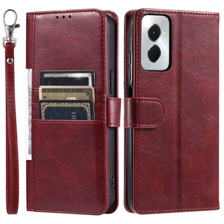 For Motorola Moto G Power 2024 Simple 6-Card Wallet Leather Phone Case(Wine Red) - Motorola Cases by buy2fix | Online Shopping UK | buy2fix