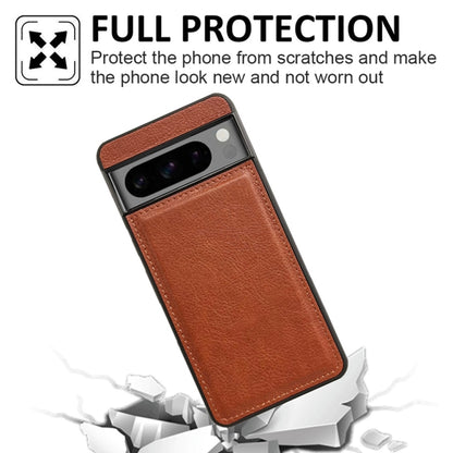 For Google Pixel 9 / Pixel 9 Pro Cowhide Texture Back Cover Phone Case(Brown) - Google Cases by buy2fix | Online Shopping UK | buy2fix