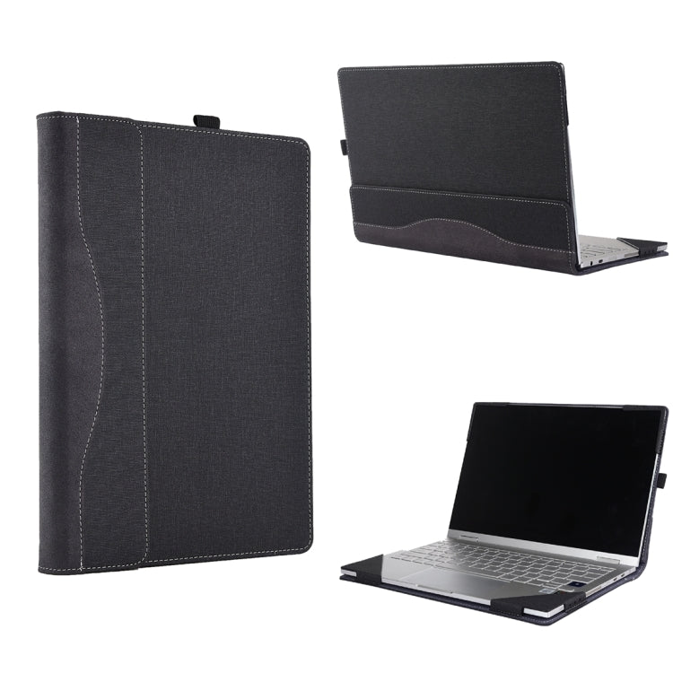 For Microsoft Surface Laptop 6 15 inch Cloth Texture Laptop Leather Case With Stand Function(Black) - 15 inch by buy2fix | Online Shopping UK | buy2fix