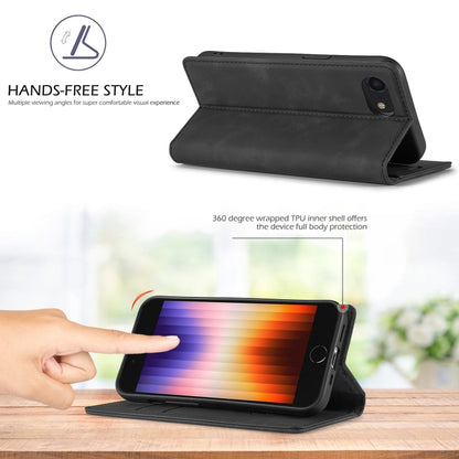 For iPhone 16e LC.IMEEKE Strong Magnetism Microfiber Leather Phone Case(Black) - iPhone 16e Cases by LC.IMEEKE | Online Shopping UK | buy2fix