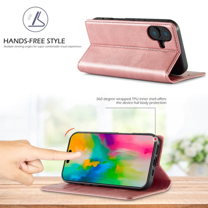 For iPhone 16 LC.IMEEKE Strong Magnetism Microfiber Leather Phone Case(Rose Gold) - iPhone 16 Cases by LC.IMEEKE | Online Shopping UK | buy2fix