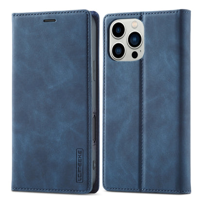 For iPhone 16 Pro LC.IMEEKE Strong Magnetism Microfiber Leather Phone Case(Blue) - iPhone 16 Pro Cases by LC.IMEEKE | Online Shopping UK | buy2fix