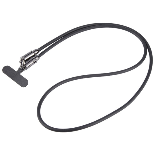 Type-C to 8 Pin Silicone Data Cable Phone Anti-lost Crossbody Lanyard, Length: 1.2m(Black) - 2 in 1 Cable by buy2fix | Online Shopping UK | buy2fix