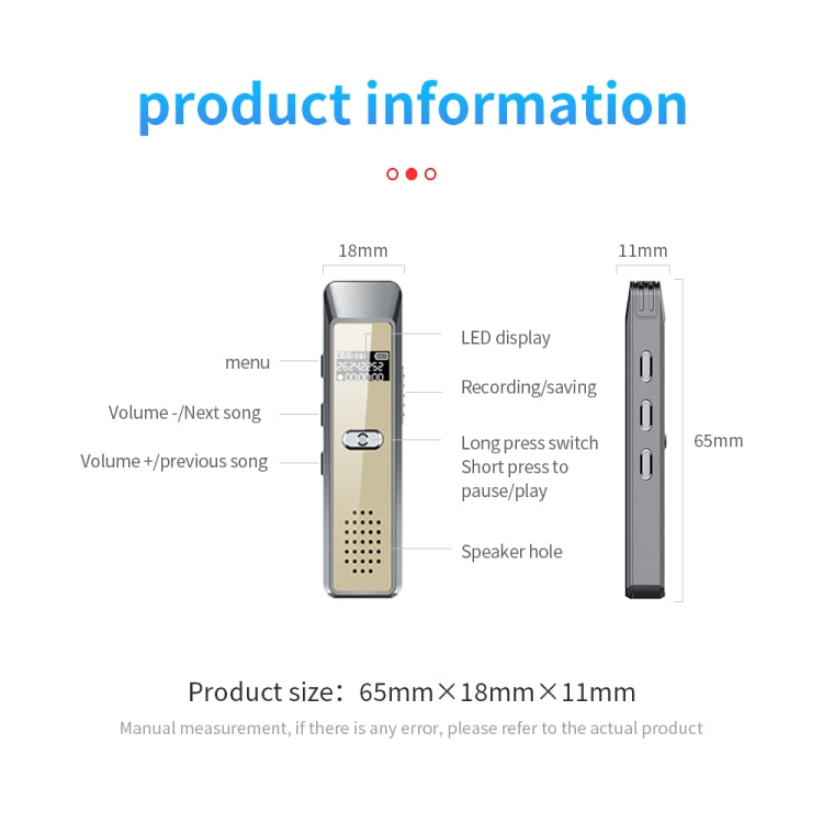 JNN Q7 Mini Portable Voice Recorder with OLED Screen, Memory:4GB(Grey+Gold) - Recording Pen by JNN | Online Shopping UK | buy2fix