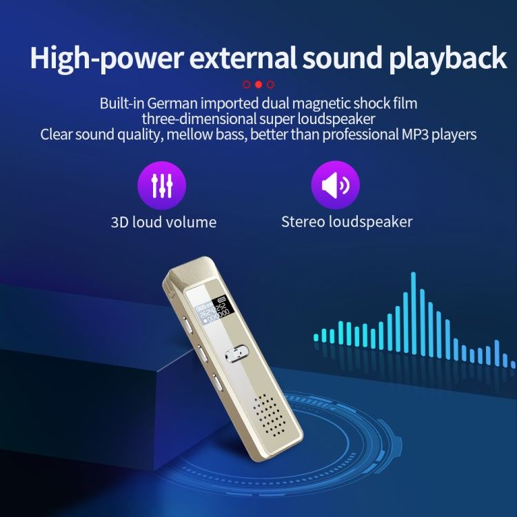 JNN Q7 Mini Portable Voice Recorder with OLED Screen, Memory:8GB(Gold) - Recording Pen by JNN | Online Shopping UK | buy2fix