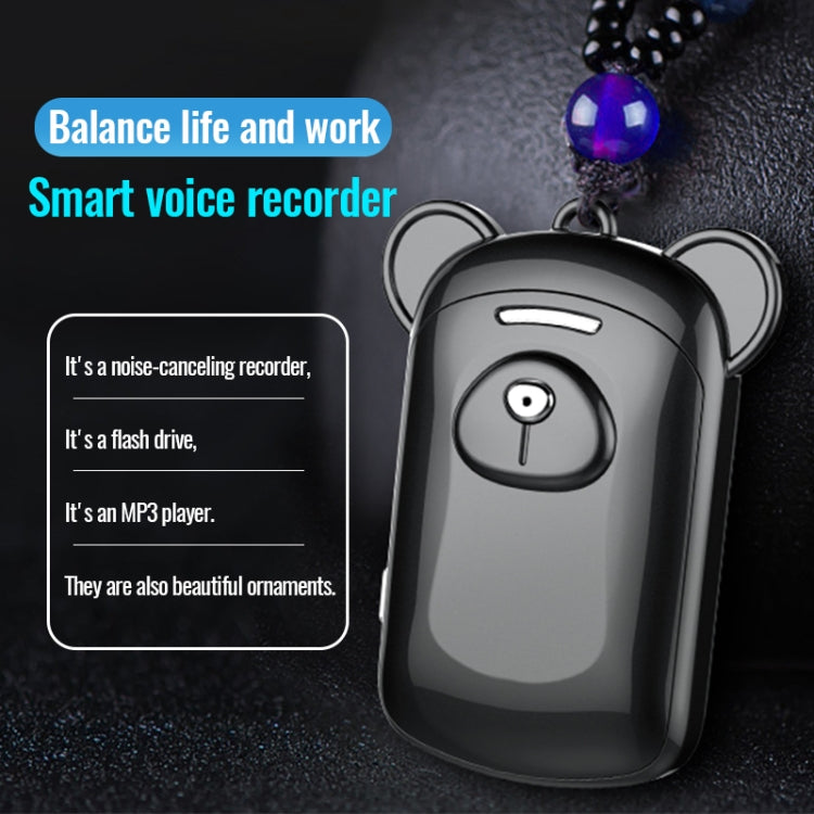 JNN Q6 Bear Smart Noise Cancelling Voice Recorder, Memory:32GB(Black) - Recording Pen by JNN | Online Shopping UK | buy2fix