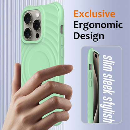 For iPhone 13 Pro Max Wave Texture MagSafe Magnetic Liquid Silicone Phone Case(Green) - iPhone 13 Pro Max Cases by buy2fix | Online Shopping UK | buy2fix