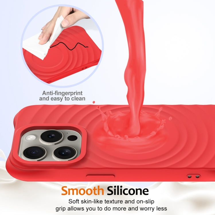 For iPhone 13 Pro Max Wave Texture MagSafe Magnetic Liquid Silicone Phone Case(Red) - iPhone 13 Pro Max Cases by buy2fix | Online Shopping UK | buy2fix