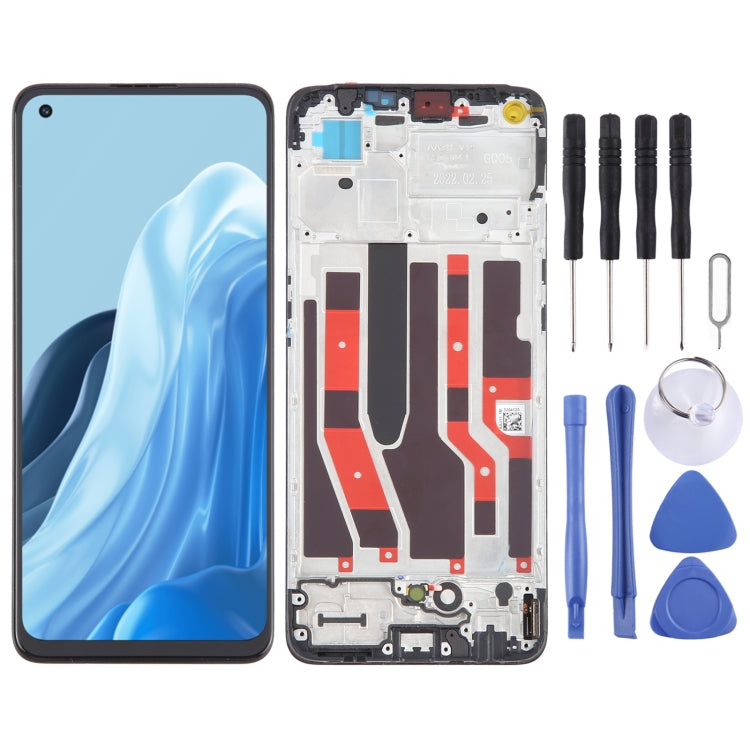 For OPPO Reno7 4G Original AMOLED LCD Screen Digitizer Full Assembly with Frame - LCD Screen by buy2fix | Online Shopping UK | buy2fix