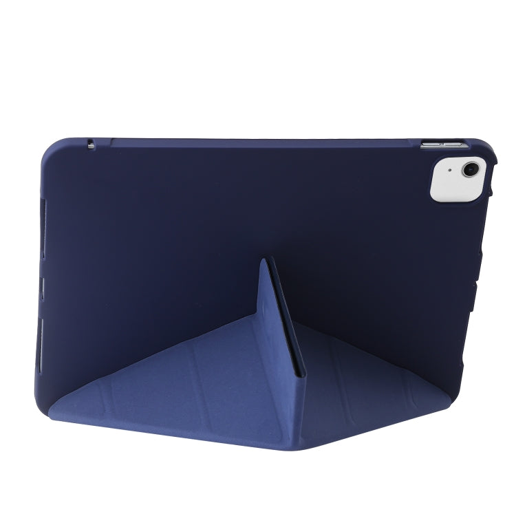 For iPad Air 11 2024 TPU Deformation Flip Leather Tablet Case with Holder(Dark Blue) - iPad Air 11 2024 Cases by buy2fix | Online Shopping UK | buy2fix