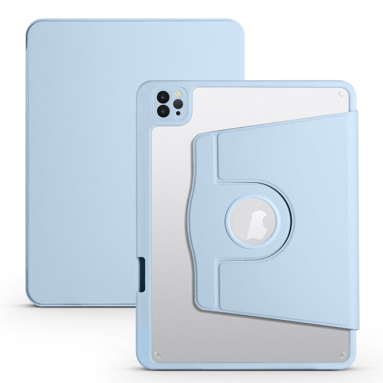 For iPad Air 13 2024 Acrylic 360 Degree Rotation Holder Leather Tablet Case(Ice Blue) - iPad Air 13 2024 Cases by buy2fix | Online Shopping UK | buy2fix