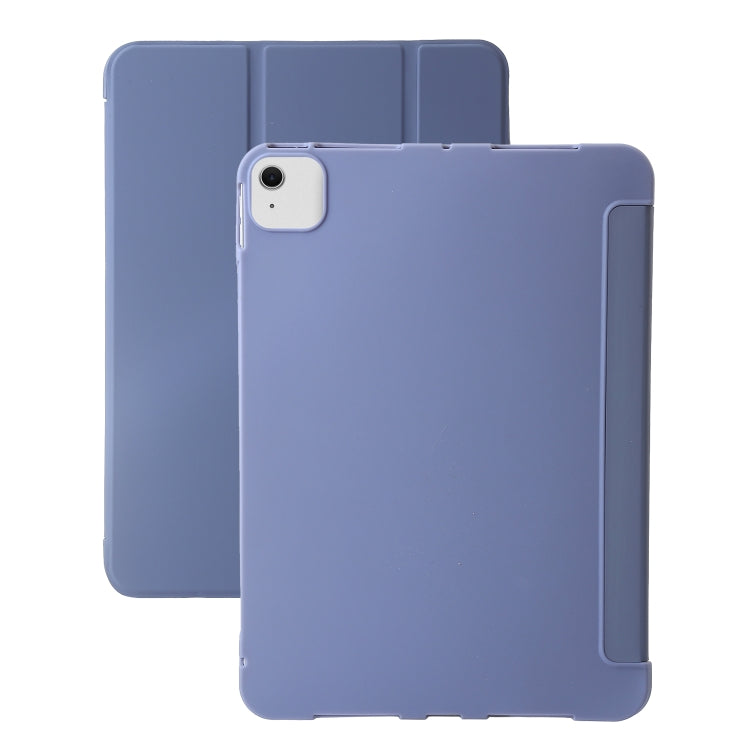 For iPad Air 13 2024 Three-fold Holder Flip Tablet Leather Case(Purple) - iPad Air 13 2024 Cases by buy2fix | Online Shopping UK | buy2fix