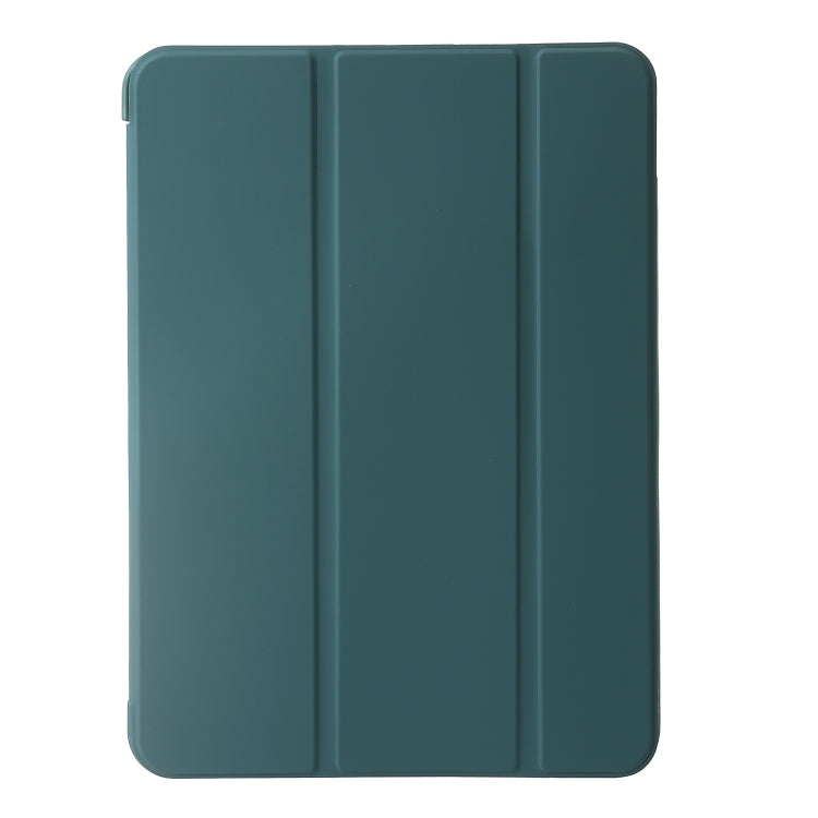 For iPad Air 11 2025 / 2024 Three-fold Holder Flip Tablet Leather Case(Dark Green) - iPad Air 11 2025 / 2024 Cases by buy2fix | Online Shopping UK | buy2fix