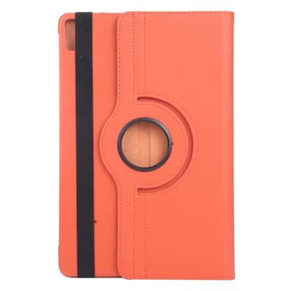 For iPad Air 13 2025 / 2024 360 Degree Rotation Litchi Texture Leather Tablet Case with Holder(Orange) - More iPad Cases by buy2fix | Online Shopping UK | buy2fix