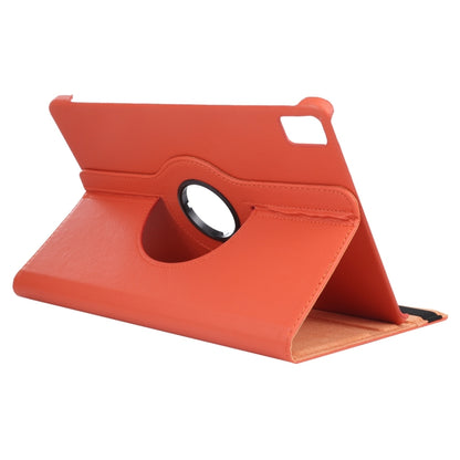 For iPad Air 13 2025 / 2024 360 Degree Rotation Litchi Texture Leather Tablet Case with Holder(Orange) - More iPad Cases by buy2fix | Online Shopping UK | buy2fix