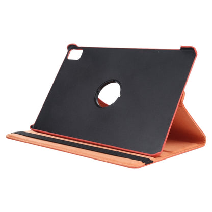 For iPad Air 13 2024 360 Degree Rotation Litchi Texture Leather Tablet Case with Holder(Orange) - iPad Air 13 2024 Cases by buy2fix | Online Shopping UK | buy2fix