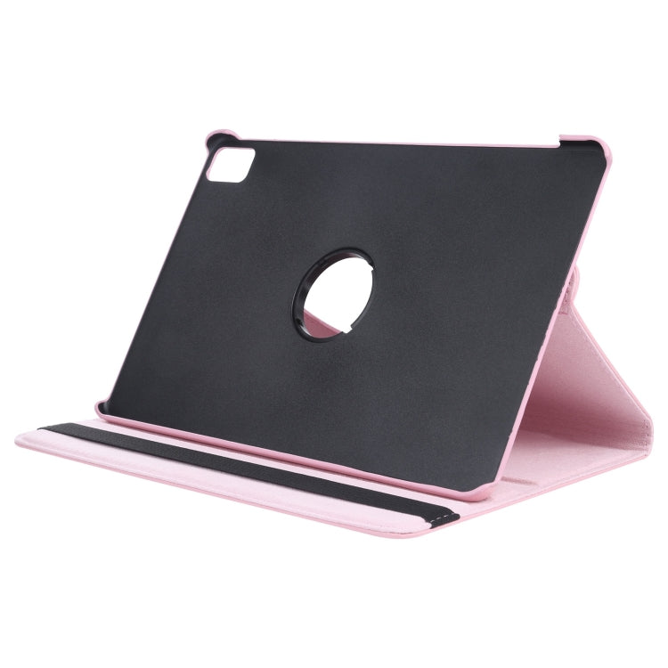 For iPad Air 11 2024 360 Degree Rotation Litchi Texture Leather Tablet Case with Holder(Pink) - iPad Air 11 2024 Cases by buy2fix | Online Shopping UK | buy2fix