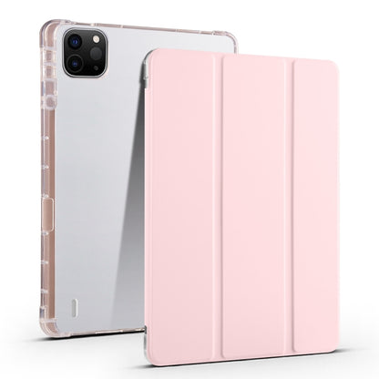 For iPad Air 11 2024 3-fold Clear TPU Smart Leather Tablet Case with Pen Slot(Sand Pink) - iPad Air 11 2024 Cases by buy2fix | Online Shopping UK | buy2fix